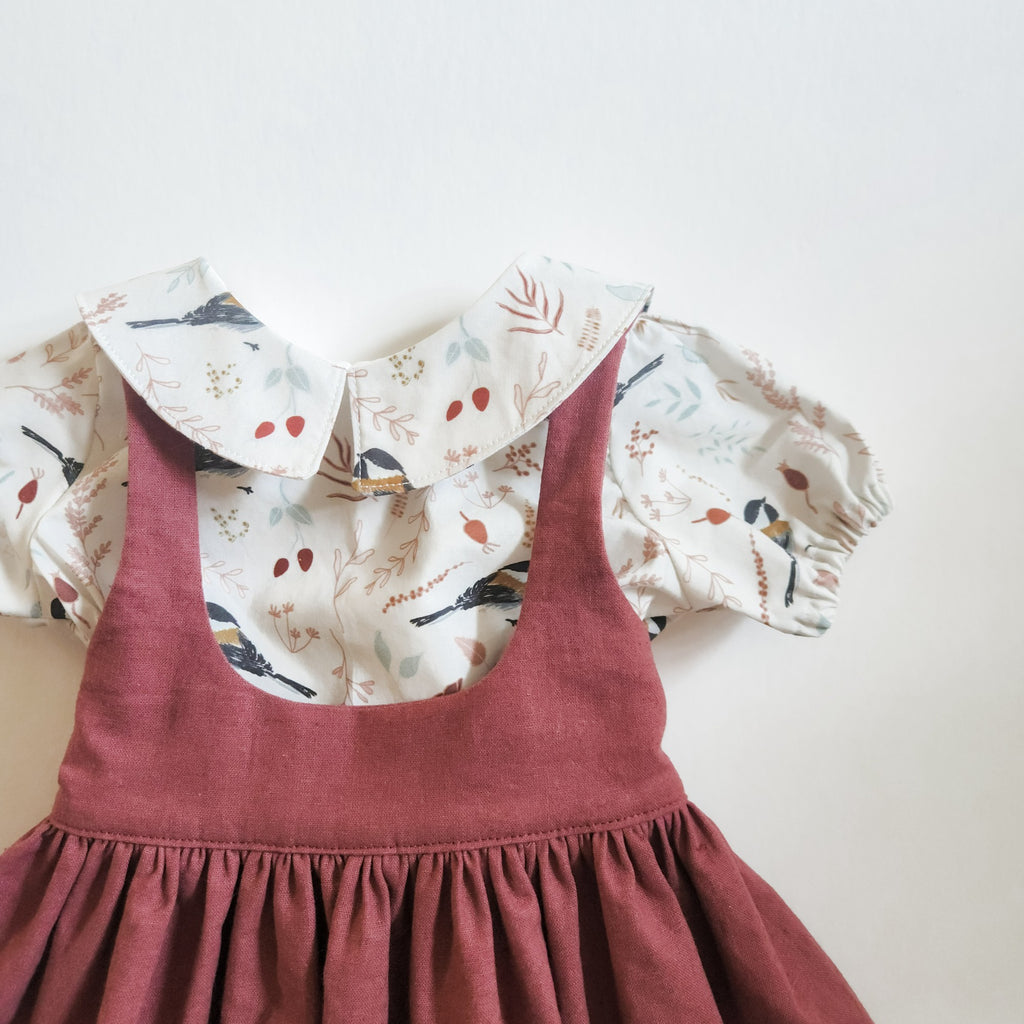 Myrtle Pinafore - Cinnamon Rose Violet and Hawthorn